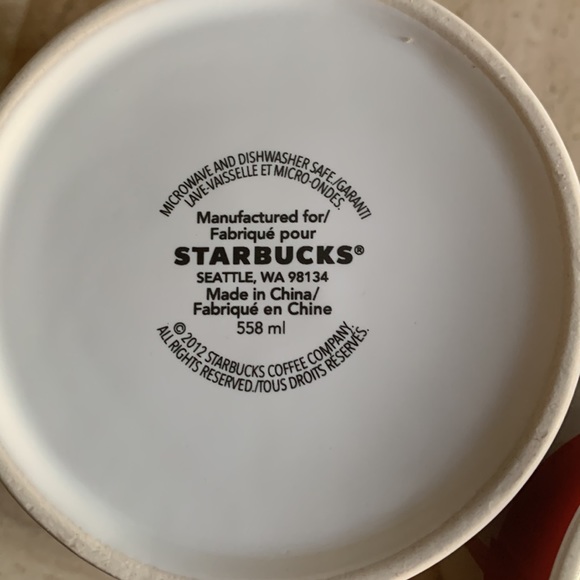 2 2012 Starbucks Coffee Cup Mug  Christmas Pattern Coffee - Picture 6 of 8
